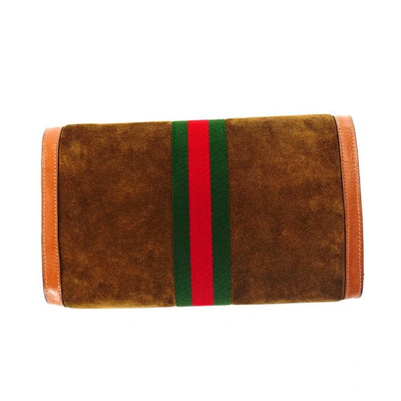 Vintage GUCCI GG Interlock Web Suede Leather Travel Toiletry Bag - Picture 3 of 9